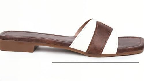 Image of Women's Square Toe Buckle Strap Flat Slides