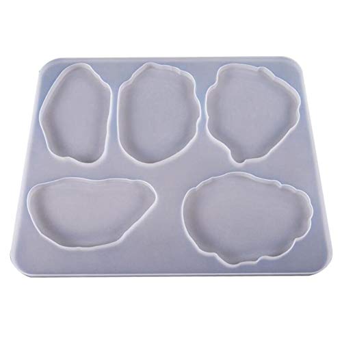 WAXCC DIYMolds, Resina de Silicona mejillones Cristal, Molde Coaster Irregular, Conveniente para la artesanía decoración de la Resina de producción, Tales como montañas Rusas, Decoraciones