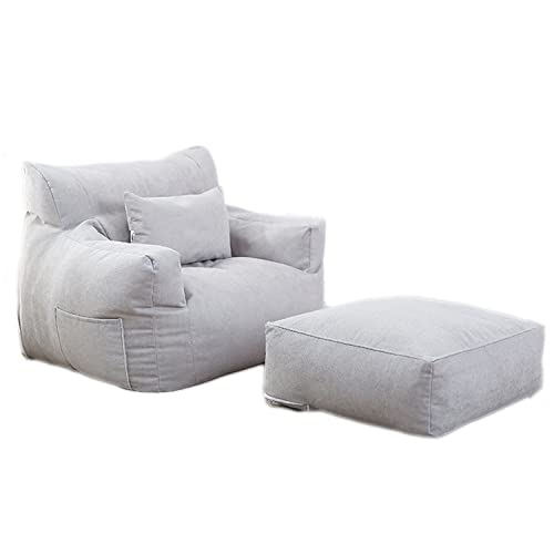 PHASFBJ Beans Bag Chair Covers Only without Filling, Ultra Soft Bean Bags Chairs Lazy Lounger Tatami, Stuffed Animal Bean Bag Storage, Sofa Lazy Sack, for Adult Teen Children,Gray