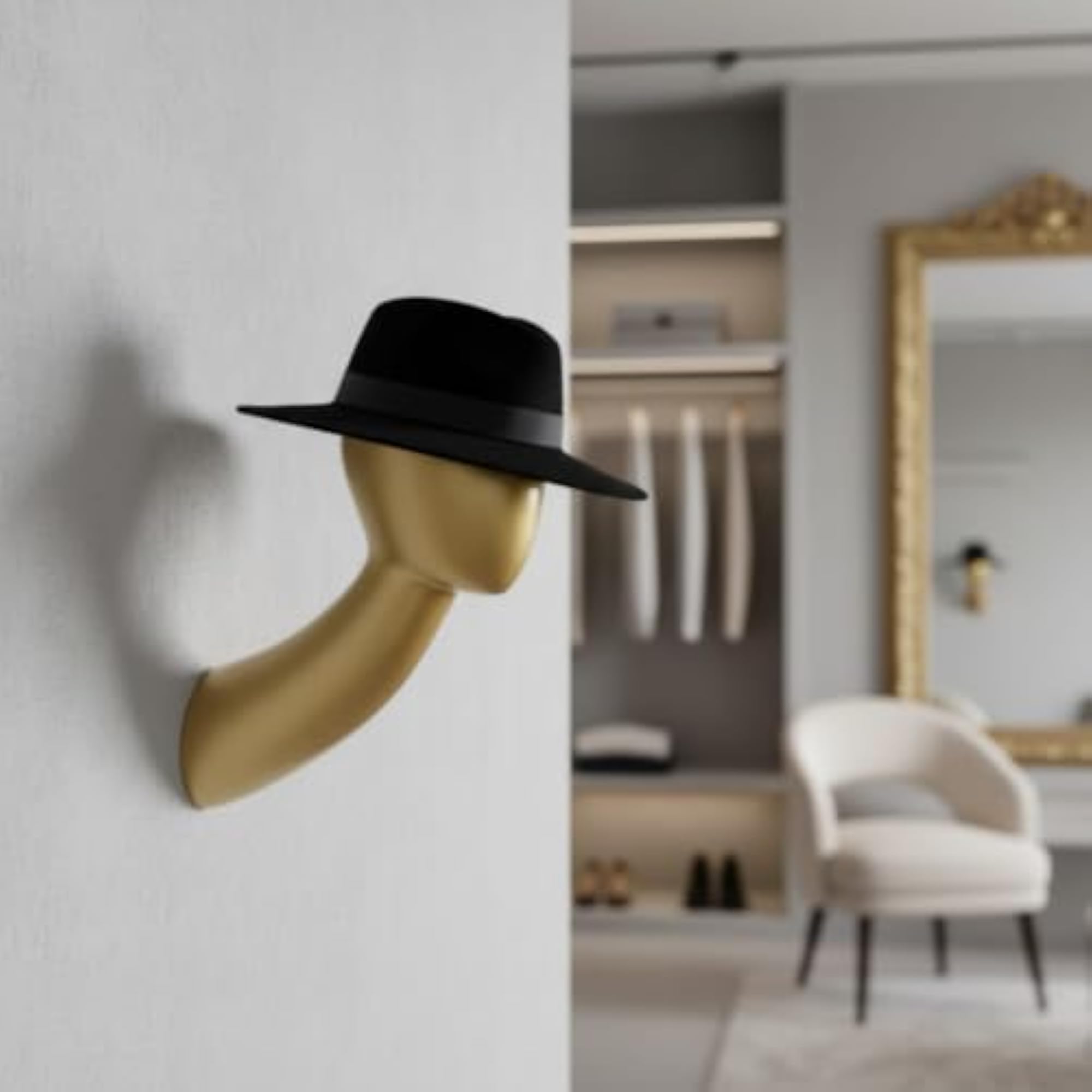Fiberglass Wall-Mounted Head Glossy Display