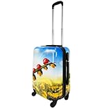 COSHANO Maleta de Cabina Equipaje de Mano Viaje avión rígida 4 Ruedas 360º Medidas 55x35x22cm Viajar Estampado Mariquita