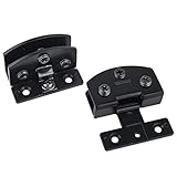 Cabinet Glass Door Hinge,2 Pcs 90 Degrees Frameless Door,Cupboard Display Cabinet Glass Clip Showcase Wine Clamp Gate Hinge Black