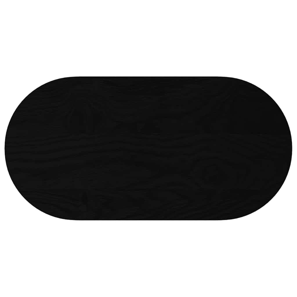 Hothingwell Ovale Tischplatte aus massivem Eichenholz, 80 x 40 x 4 cm, dunkelbraun, vielseitige Tischplatte für Bass oder Bar, einfache Pflege mit feuchtem Tuch