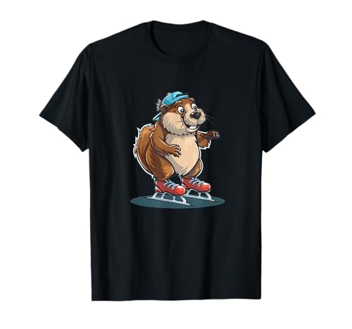 Beaver on Ice Design per un'atmosfera Invernale nel Paese delle Meraviglie Maglietta