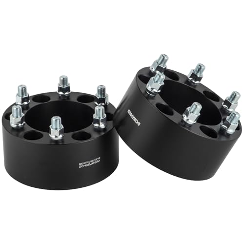 DCVAMOUS 2 espaciadores de rueda negros de 6 x 5.5 pulgadas con pernos de 14 x 1.5 pulgadas compatibles con Chevy GMC 6 Lug 6x139.7 para Silverado Sierra 1500 Tahoe 1999-2022 | Suburban Yukon 1500