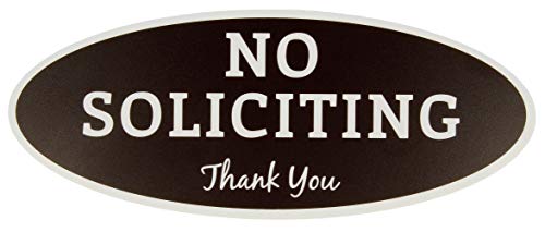 One-Day Sale: Up to 40% Off No Soliciting Sign – Digitally Printed Indoor/Outdoor Sign – Durable UV and Weather Resistant (Small - 2" x 5", Dark Brown with White Letters)