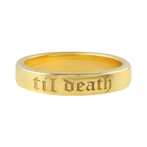 4mm Til Death Ring, Yellow Gold Ring, Til Death Band Ring, Personalized Ring, Women Ring, Promise Ring, Propose Ring, Wedding Gift For Her