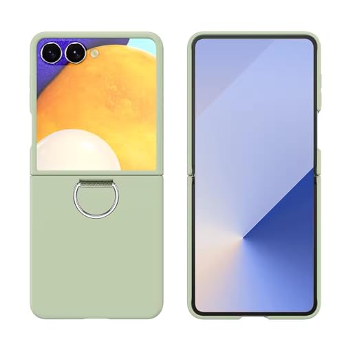 Image of Scalebee Back Cover Case for Samsung Galaxy Z Flip 7 /Flip7 5G, Light Green | Ultra Thin Slim Protective Case Metal Ring