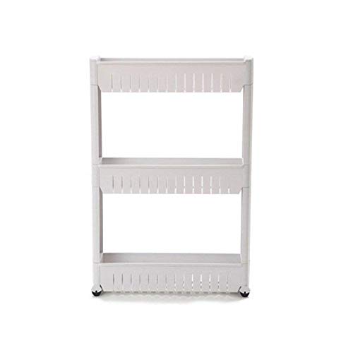 YONTREE Gap Storage Slim Slide Out Storage Tower Rack Shelf with Wheels 3-Tier