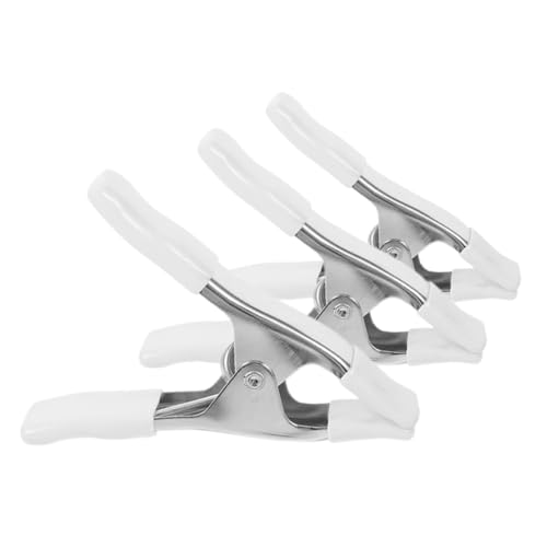Operitacx 3 Piezas Clip De Resorte Abrazaderas De Resorte De Servicio Pesado Abrazaderas De Barra Para Carpintería Abrazadera De Madera Pinza Para Trabajar La Madera Acero Blanco