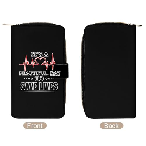 Beautifuls Day To Save Lives Long Wallet for Women Men Purses Coin Pouch Credit Card Holder Organizer3