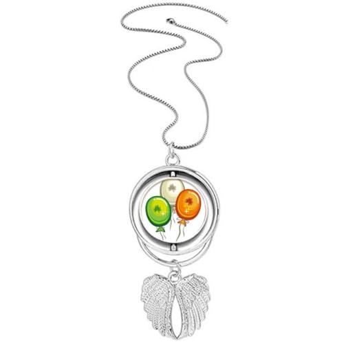 Collier pendentif ailes d'ange ballon Irlande chaîne argentée