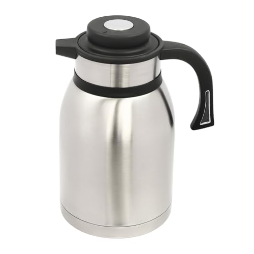 2 Litre Stainless Steel Thermal Carafe Jugs, Walled Vacuum Insulated Coffee Pot with Press Button Top, Thermal Jug Flask Leak Proof for Juice/Milk/Tea
