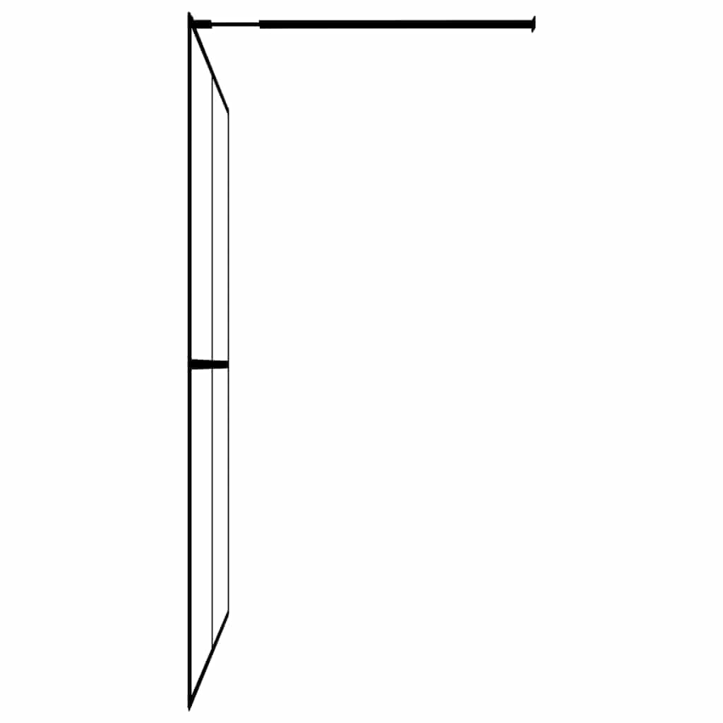 Parete Doccia Walk-in 80x195 cm Vetro di Sicurezza Opaco Telaio Alluminio Nero Paraspruzzi Bagno