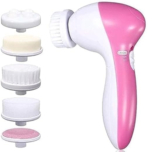 5 in 1 Massager Face Facial Exfoliator Massager Electric Massage Machine Face Care Cleanser Kit For Smoothing Body Beauty ...