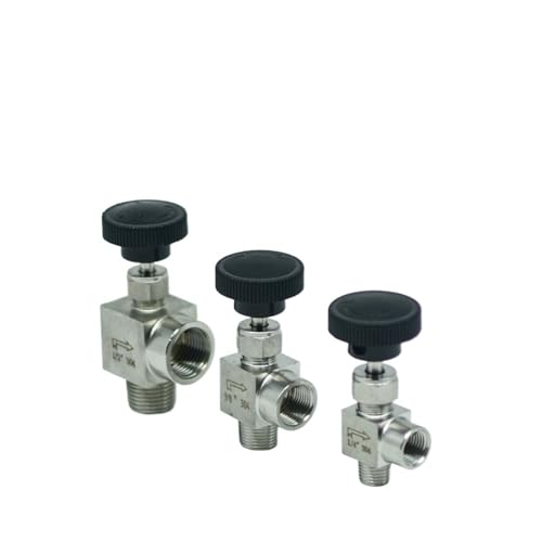 Válvula de aguja de 1/2" NPT macho a hembra para control de flujo de agua y aceite 5