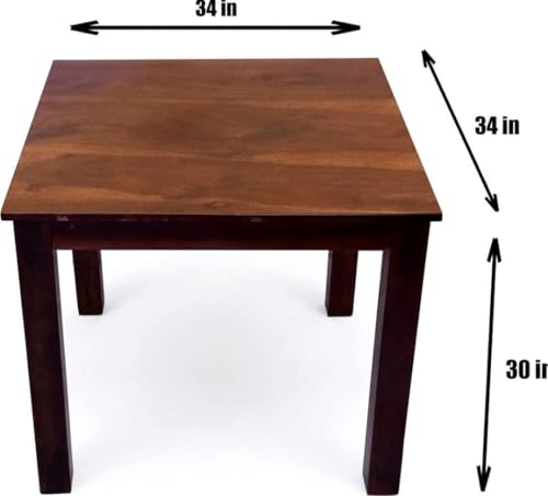 Image of Dining Table Set || Wood Dining Table with Chair 4 Seater || Dining Room Furniture || Wooden 4 Seater Dining Table || Modern and Unqiue Dining Table Living Room (4 Seater Dining Table) Natural Finish
