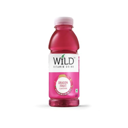 Image of Wild Vitamin Drink Dragon Fruit Flavoured 400ml Pack of 12 - Vitamin C B5 B6 B12 Contains Electrolytes Hydration Drink