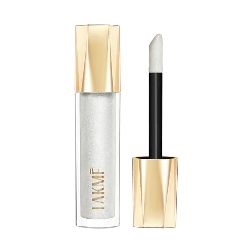 Image of Lakme Glitterati Lip Glaze, for Plump and Shiny Lips, with Vegan Collagen and Crystal Technology, Non-Sticky Formula, Glitter Infused, Delicious Coconut-Vanilla Scent, 301 Crystal Crush 5ml