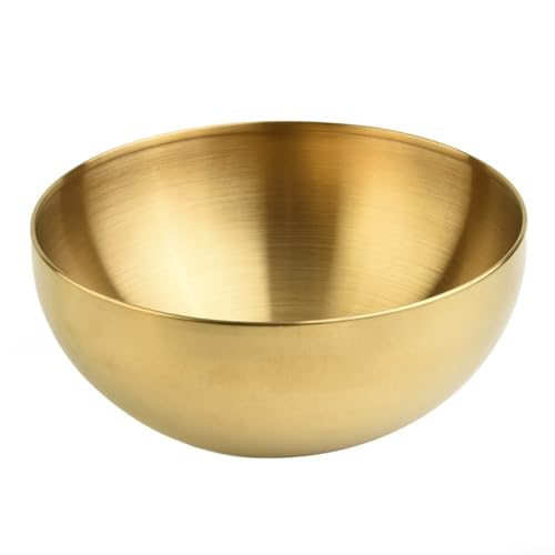Tazón de acero inoxidable con aislamiento térmico 20cm dorado miniatura 1