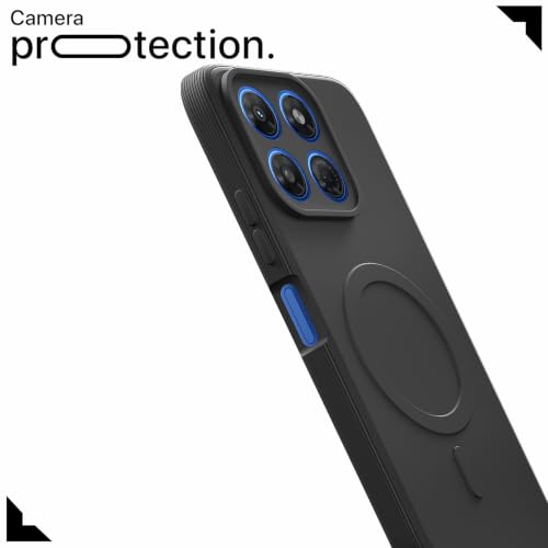 Image of Outlouders Back Cover for Motorola Moto G77 Power 5G | Soft Matte Silicone | Slim Fit | Magnetic-Safe Logo Design (Magnetic-Safe Not Compatible) | Shockproof | Camera Protection Bumper Case (Black)