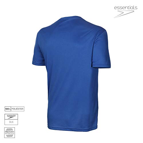 Speedo Interlock Camiseta de Manga Curta, Homens, Azul, G