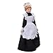Tnfeeon Miniature Victorian Parlor Maid Doll Black Ceramic Doll Model Movable for Dollhouse Accessories