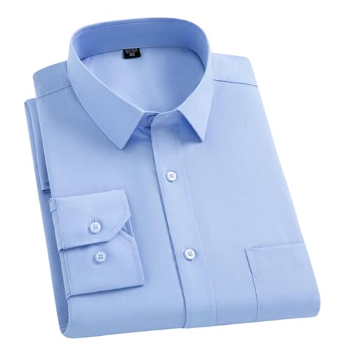 Camisa de manga larga de algodón sin arrugas con cuello cuadrado