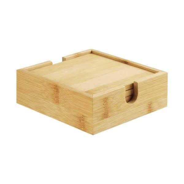 the fab STORE Bamboo Tea Coasters with Case Eco-friendly bamboo coasters