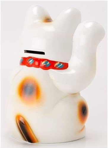 Made in Japan Lucky Cat 7.5'' Tokoname Porcelain White Maneki Neko Right Hand, 4.92 x 5.31 x 7.48 inches - Image 5