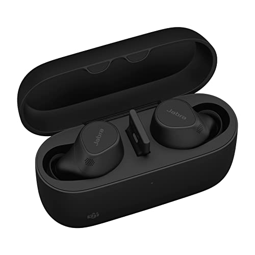 Jabra Evolve2 Buds True Wireless In-Ear Bluetooth Earbuds Active Noise Cancellation (ANC) and 4-mic MultiSensor Voice Technology - Certified for Microsoft Teams and Other Meeting Apps -Black