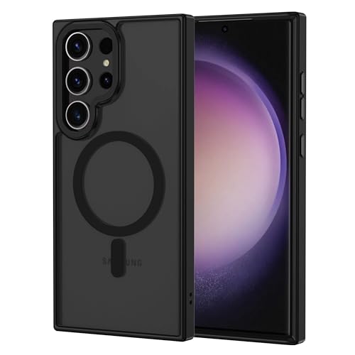 XTCASE für Samsung Galaxy S24 Ultra Hülle Magnetisch kompatibel mit Magsafe, Matt Transluzente Handyhülle für Samsung Ga...