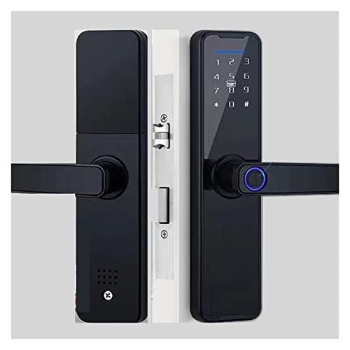 Cerradura biométrica para puerta con huella dactilar, aplicación de bloqueo inteligente, desbloqueo remoto, contraseña, cerradura sin llave, cerradura electrónica para puerta (color: 165 x 22 (5050),