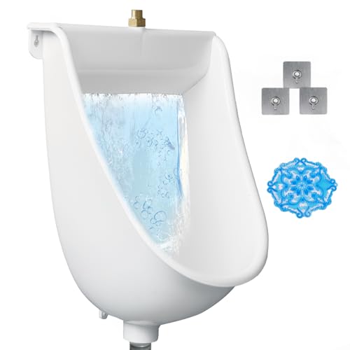 Wall Mounted Commercial Urinal Universal Washout TopSpud Urinal Bathroom Waterless Urinal for Men Plastic Toilet Garage Urinal Urine Diverter Outdoor Urinal With Hose For Home Dorm Shed or Backyard RV