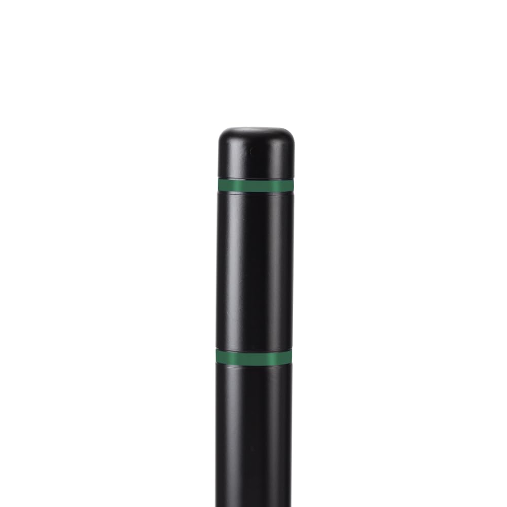 d 4" x 52" Bollard Cover - (Black Green Tape) by Innoplast – 1-Pack, Polyethylene, Black Green Tape, Model BC452BKGN