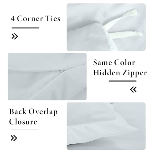 Image of ROYALE LINENS White Duvet Cover King Size - 3 Piece Bedding Comforter Covers - Zipper Closure - 1 King Duvet Cover 104x90 inches and 2 Pillow Shams - No Comforter Included