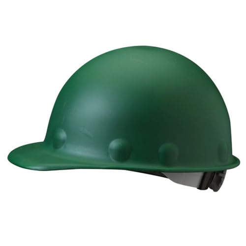 Fibre-Metal by Honeywell P2AQSW74A000 Super Eight Swing Strap Fiber Glass Cap Style Hard Hat with Quick-Lok, Green