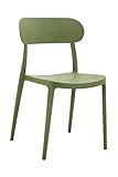 METRO Professional Silla de Jardín Gastro, Plástico/Fibra de Vidrio, Apilable, para Exterior, Verde Oliva