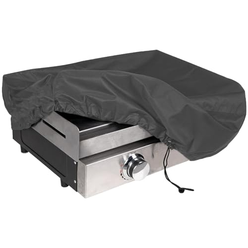 MFPMTUXO Housse Plancha Imperméable, 600D Couvercle Plancha, Bache Plancha avec Cordon, Housse de Protection Plancha Anti-Vent,Anti UV (52 * 50 * 25cm,Noir)
