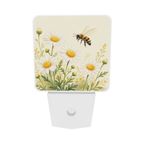 Image of Floral Sunflowers LED Plug-in Night Light Set of 2 for Corridors