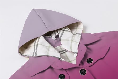 Image of Betusline Girl's Single Breasted Trench Coat Hooded Dress Coat Outerwear, 2-14 Years