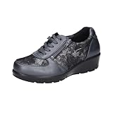  G Confort- Chaussure de sport pour femme, fermeture éclair latérale, large Horme, semelle amovible, semelle légère et antidérapante Modèle 799-2-1 Couleur Blue Cuir, bleu, 39 EU