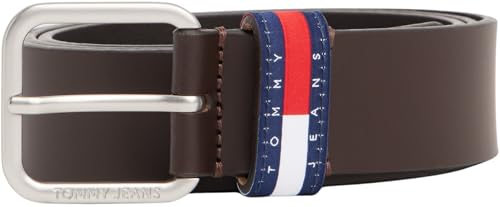 Tommy Jeans Herren Gürtel Ryan 3,5 cm Ledergürtel, Braun (Dark Brown), 100 cm – Ansicht 5