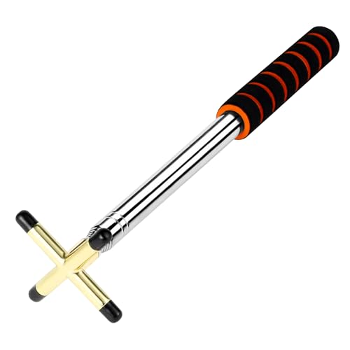 PCKOBEVER Billards Cue Stick Bridge,Retractable Snooker Cue Stick Bridge With Brass Bridge Head,Snooker Pool Rest Stick Pool Cue Holder Billiard Cue Accessories (Gold Bridge + One Brass Head)