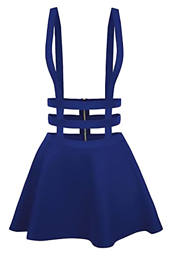Urban Coco Damen Rock mit elastischem Taillenbund, Kurze Hosenträger - Blau - Mittel Cover