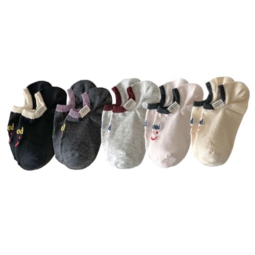 Image of Women's Pure Cotton Ankle Socks, Comfortable & Odor-Resistant, Sweat-Wicking with Seamless Toe, 5-Pack