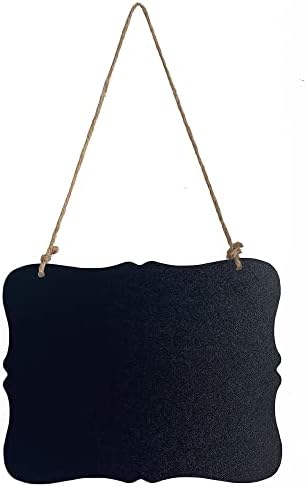 Wood Chalkboard Double Sided Erasable Chalkboard,Signs Message Board, Message Memo Display 10x8 Inches with Jute Hanging String,Wall Decoration (1)