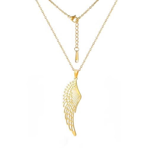 Fantasy Forge Jewelry Valkyrie Necklace Womens Gold PVD Stainless Steel Norse Viking Angel Pendant by Fantasy Forge Jewelry - Used condition - Image 3