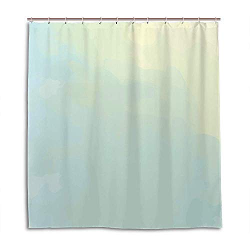 Rideau de douche lavable en machine polyester vert aquarelle imperméable