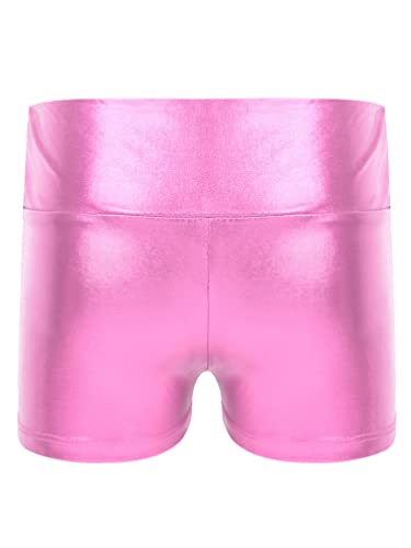 Kids Boys Girls Metallic Dance Shorts Wet Look Gymnastics Athletic Booty Shorts Bottoms for Sports Swimming2